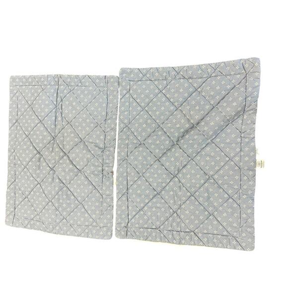 Laura Ashley Vintage Set of 2 Pillow Shams Covers Quilted Blue USA Made Standard - Picture 3 of 6